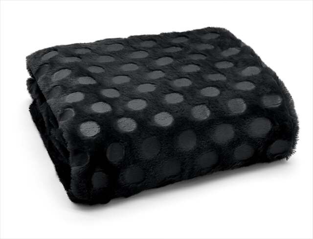 Velosso Cosmo Circles Faux Fur Throw - 127cm x 152cm Black