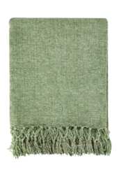 Darcy Tassel Meadow Green Blanket/Throw Green