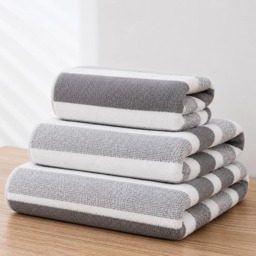 Dyzi Ultra Absorbent Striped Towel Set Pack of 3 Quick Dry Hand & Bath Towels
