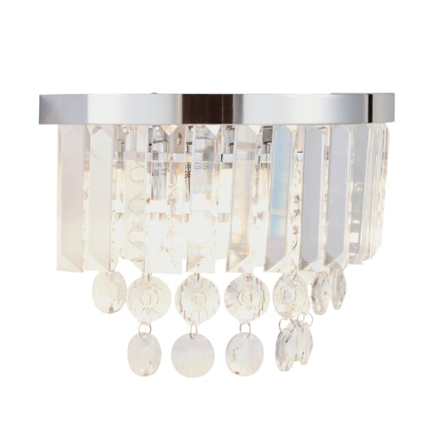 BHS Paladina 2 Light Wall Light, Silver
