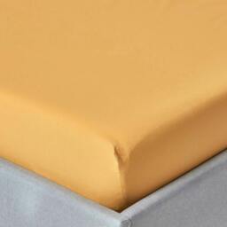 Homescapes Mustard Yellow Egyptian Cotton Deep Fitted Sheet 200 TC, Single Yellow Single