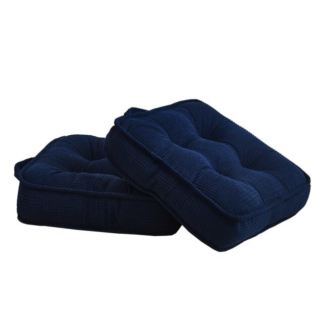 Groundlevel Outdoor Indoor Set Of 2 Seat Cushions Extra Comfort Versatile Soft Blue