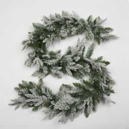 Christmas 2M Artificial Garland Lapland for Home Wall Door Stair Snow Flock