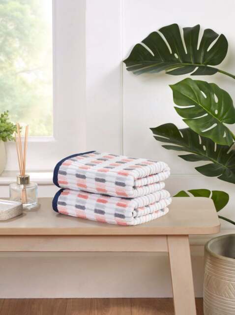 Santa Cruz Striped Cotton Towels Soft and Absorbent (Set Of 2) Blue Face cloth 2
