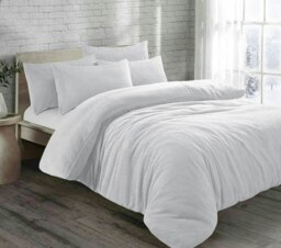 Teddy Bear Fleece Duvet Cover Set - Super King - White