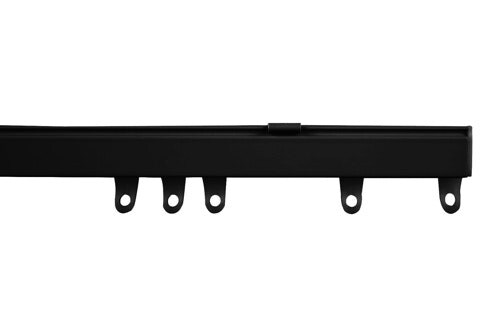 85cm Black Fineline Aluminium Curtain Track Black Black