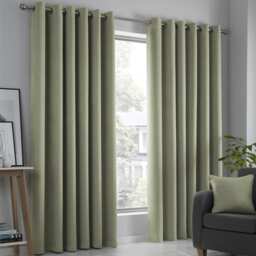 Fusion Strata Eyelet Curtains Green
