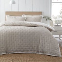 Cosy Nori Soft Sherpa Duvet Cover Set Cream