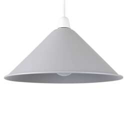 ValueLights Waywell Metal Ceiling Pendant Shade Gloss Grey Grey