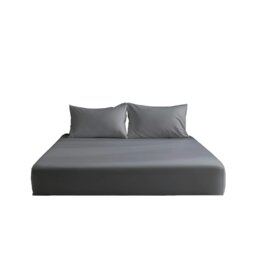 Luxury 200TC Soft Touch Fitted Sheet Bed Linen 40cm Extra Deep Skirt Grey Grey King