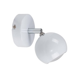 ValueLights Retro Eyeball Spotlight Gloss White Wall Light and Cool White Bulb
