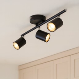 CGC Lighting JACK Black 3-Head GU10 Ceiling Spotlight Bar Black Black Length: 50 cm, Height: 17 cm, Depth: 6 cm