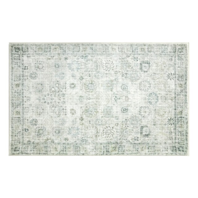 Marlow Washable Floor Rug Non Slip Living Room Hallway Carpet Blue
