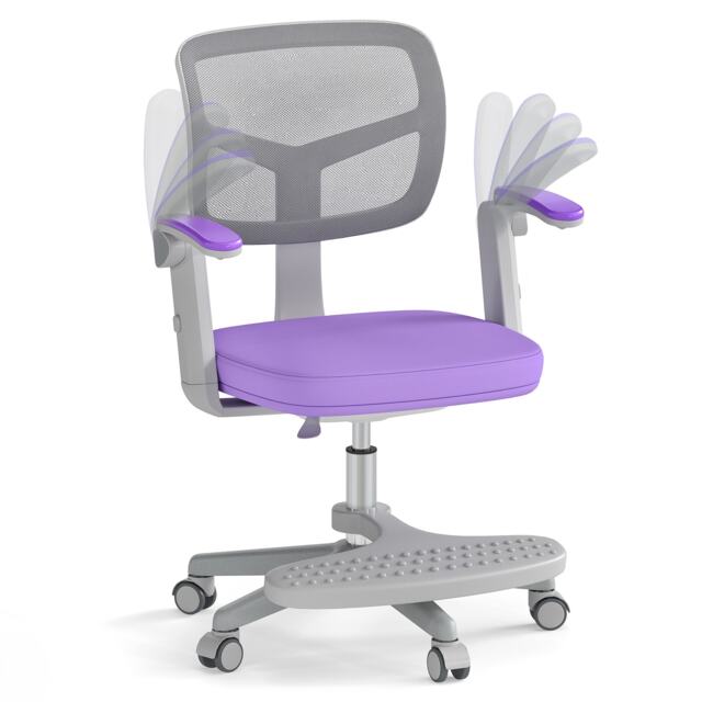 COSTWAY Kids Desk Chair Children Study Chair With Adjustable Height-Purple