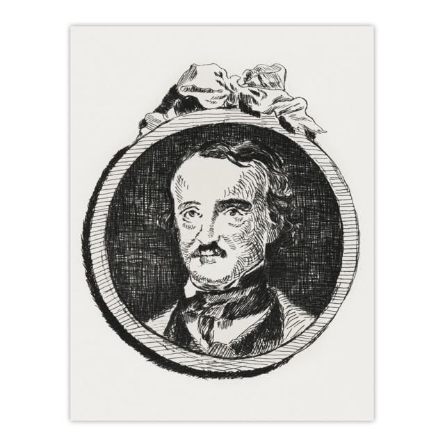 Edgar Allan Poe Portrait Manet Vintage Huge Wall Art Print 18X24 In