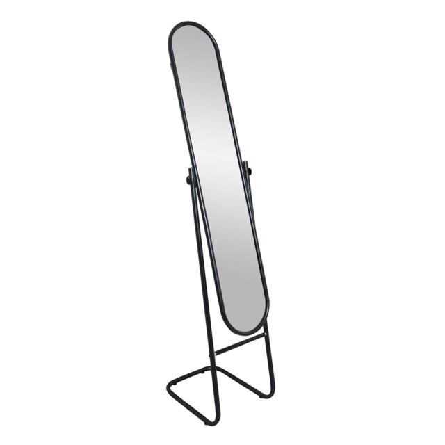 Harbour Housewares Round Full-Length Mirror - 153cm x 30cm - Large Tall Freestanding Mirror for Bedrooms & Hallways Black Black One Size