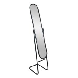 Harbour Housewares Round Full-Length Mirror - 153cm x 30cm - Large Tall Freestanding Mirror for Bedrooms & Hallways Black Black One Size