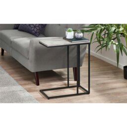 Stylish Concrete Effect Drinks Table Grey Grey