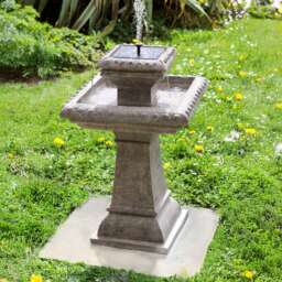 Pizzaro Solar Bird Bath Water Feature with Lights 80cm