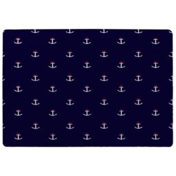 White & Red Anchors On Navy Rug Multi
