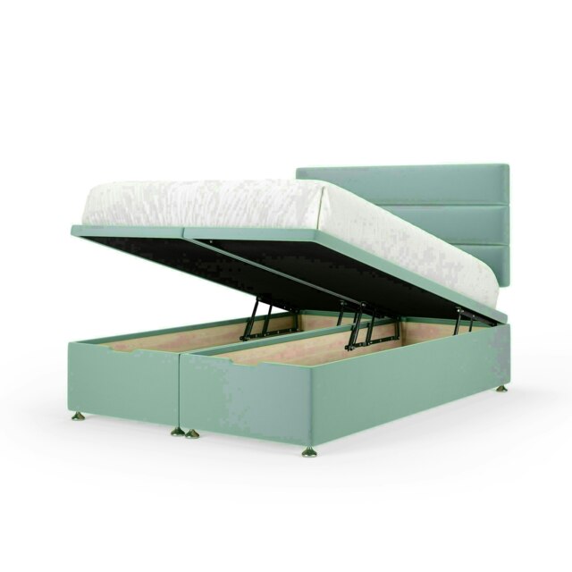 Duckegg Plush Velvet Ottoman Base and Milan Headboard Super King Multi