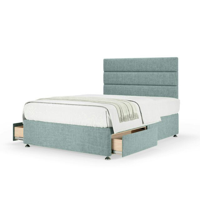 Neptune Spring Duckegg Linen 2 Drawer Divan Set And Milan Headboard Super King