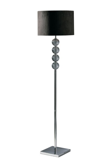 Interiors By Premier Elegant Black Suede Effect Shade Floor Lamp, Functional Lamp On The Floor For Livingroom, Decorative Lamp
