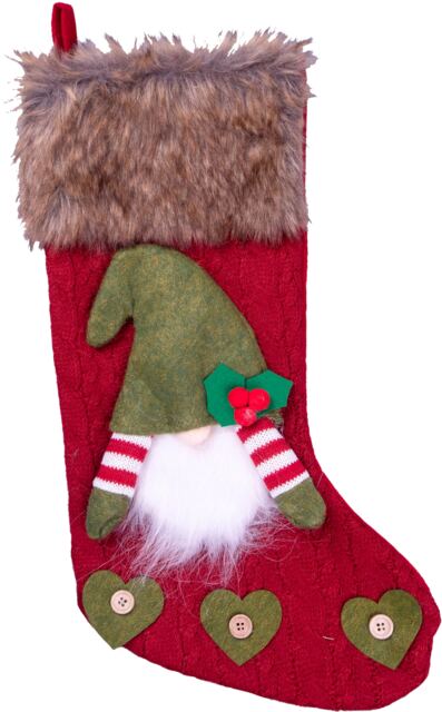 St Helens Luxury Gonk Xmas Stocking, Red