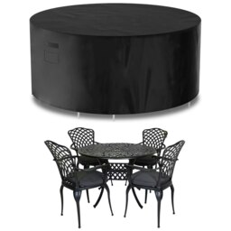 Futura Round 190x80cm Waterproof Garden Furniture Cover 420D Black Black 190x80cm 1