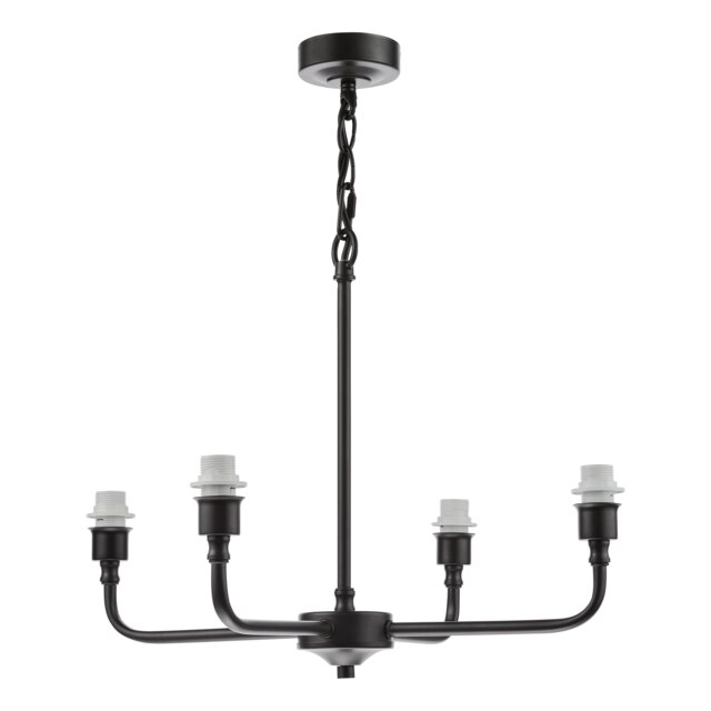 Padme 4 Light Pendant Matt Black Fitting Only