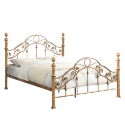 Kensington French Style Antique Brass Effect Metal Bed Frame Bronze Antique Brass King