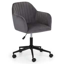 Executive Ardmore Velvet Swivel Office Chair in Grey and Black