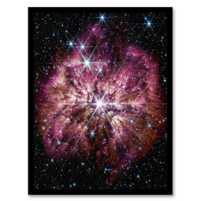 James Webb Space Telescope Rarely Seen NASA Black Framed Wall Art Print A4