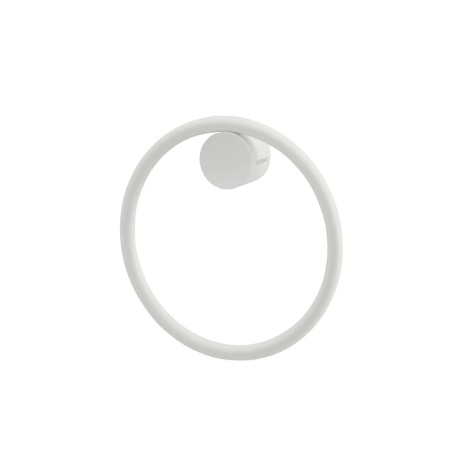 Cosmic Wall Mounted Hand Towel Circular Ring with Stainless Steel White 21 cm