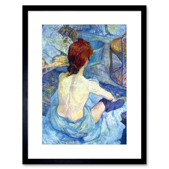 "Painting Toulouse-lautrec Rousse Toilet 12x16"" Framed Wall Art Print"