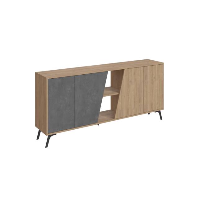 Decortie Fiona Large Sideboard 180cm Oak Retro Grey