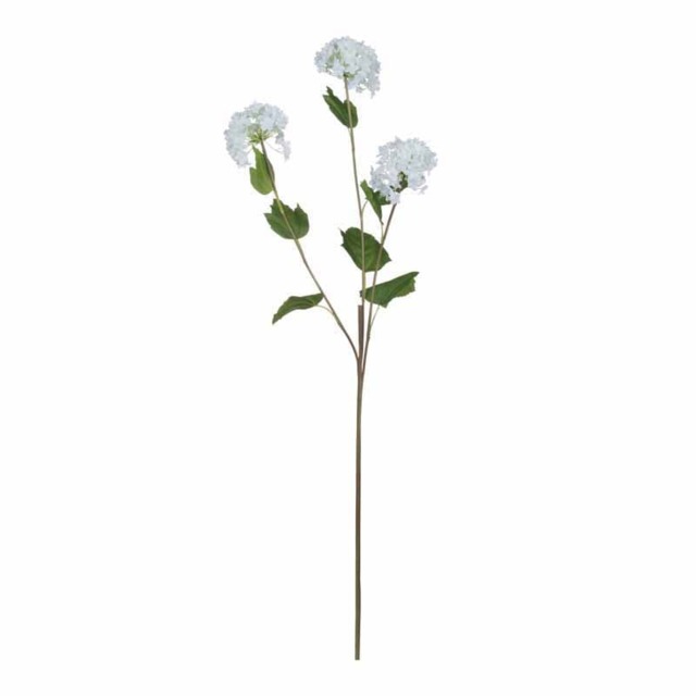 Viburnum Opulus Artificial Flower - Fabric/Plastic - L7 x W18 x H75 cm - White