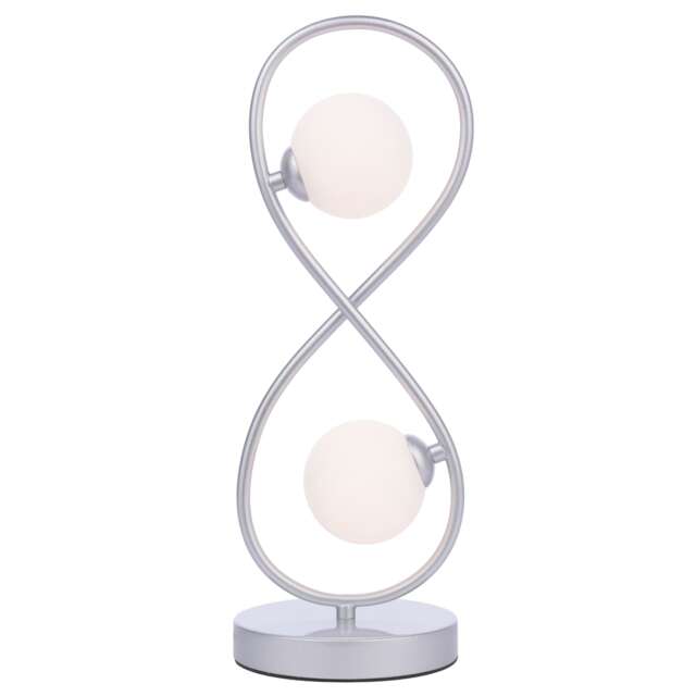 Lena 2 Light Matte Silver Table Lamp