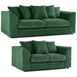 CHICAGO JUMBO CORD SOFA SET GREEN SUITE