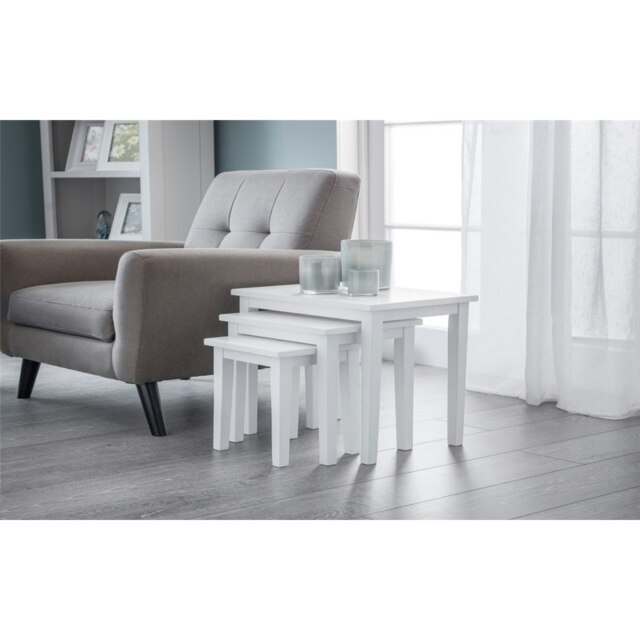 Stylish Pure White Nest of Tables White White
