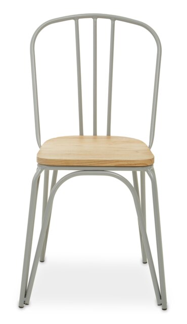 Orsina Grey Finish Metal Frame Dining Chair, Comfy Grey Outdoor Chair Metal, Effortless Cleaning Metal chair