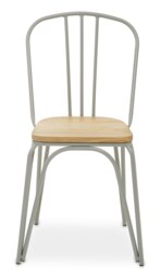 Orsina Grey Finish Metal Frame Dining Chair, Comfy Grey Outdoor Chair Metal, Effortless Cleaning Metal chair