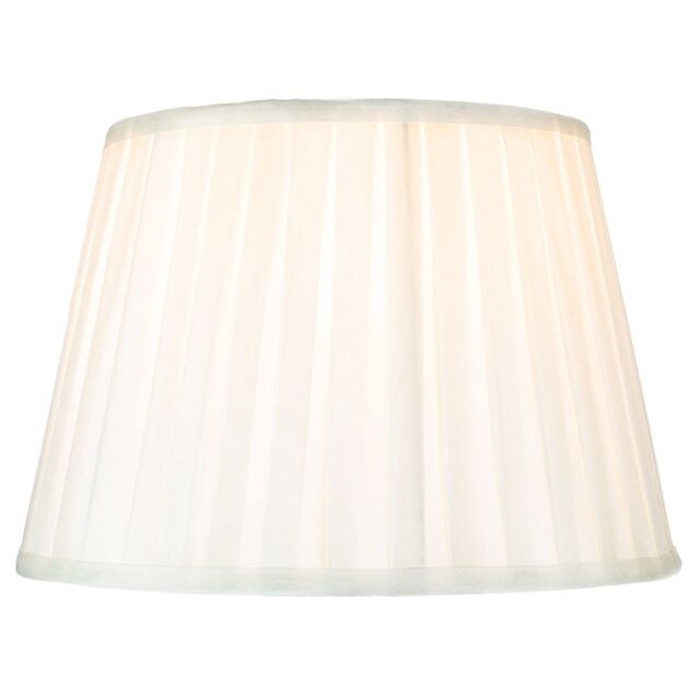 "Traditional Classic Cream Faux Silk Pleated Inner Lined Lamp Shade - 14"""