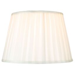 "Traditional Classic Cream Faux Silk Pleated Inner Lined Lamp Shade - 14"""