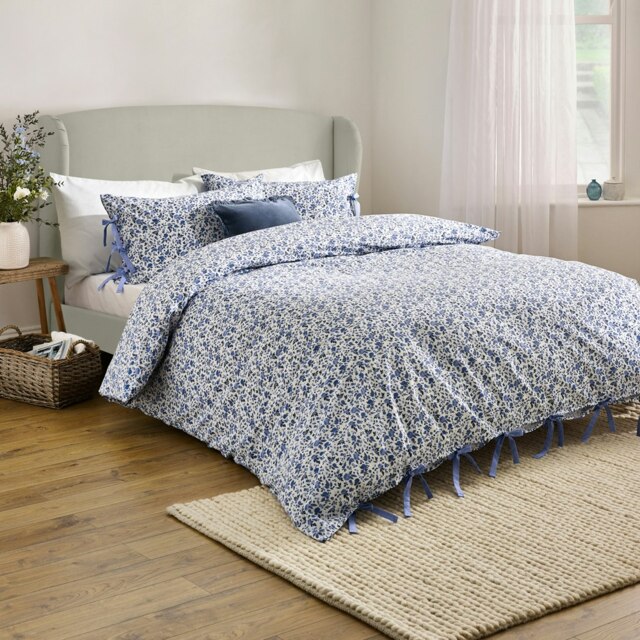 Wylder Hannah Floral 100% Cotton King Duvet Cover Set Blue King 1