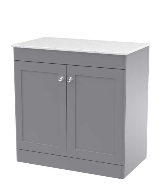 Balterley Swynnerton Traditional 2 Door Floor Standing Vanity Unit with Marble Top, 800mm