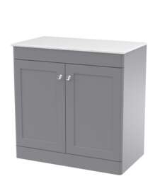 Balterley Swynnerton Traditional 2 Door Floor Standing Vanity Unit with Marble Top, 800mm