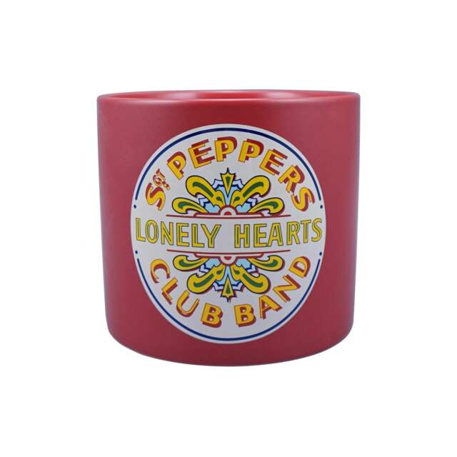 The Beatles Sgt Pepper Ceramic Plant Pot Planter Red 11cm