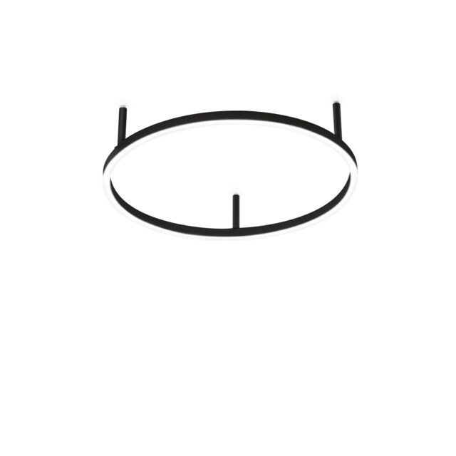 Oracle Slim Non Dim Round 50cm Integrated Led Semi Flush Light Black 3000K