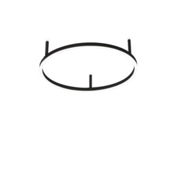 Oracle Slim Non Dim Round 50cm Integrated Led Semi Flush Light Black 3000K